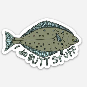 Halibut Pun Vinyl Sticker