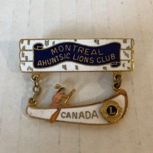 Montreal Ahuntsic Lions Club vintage lapel pin pinback brooch