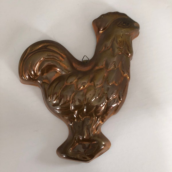 Vintage Copper Rooster mold with beautiful aged patina