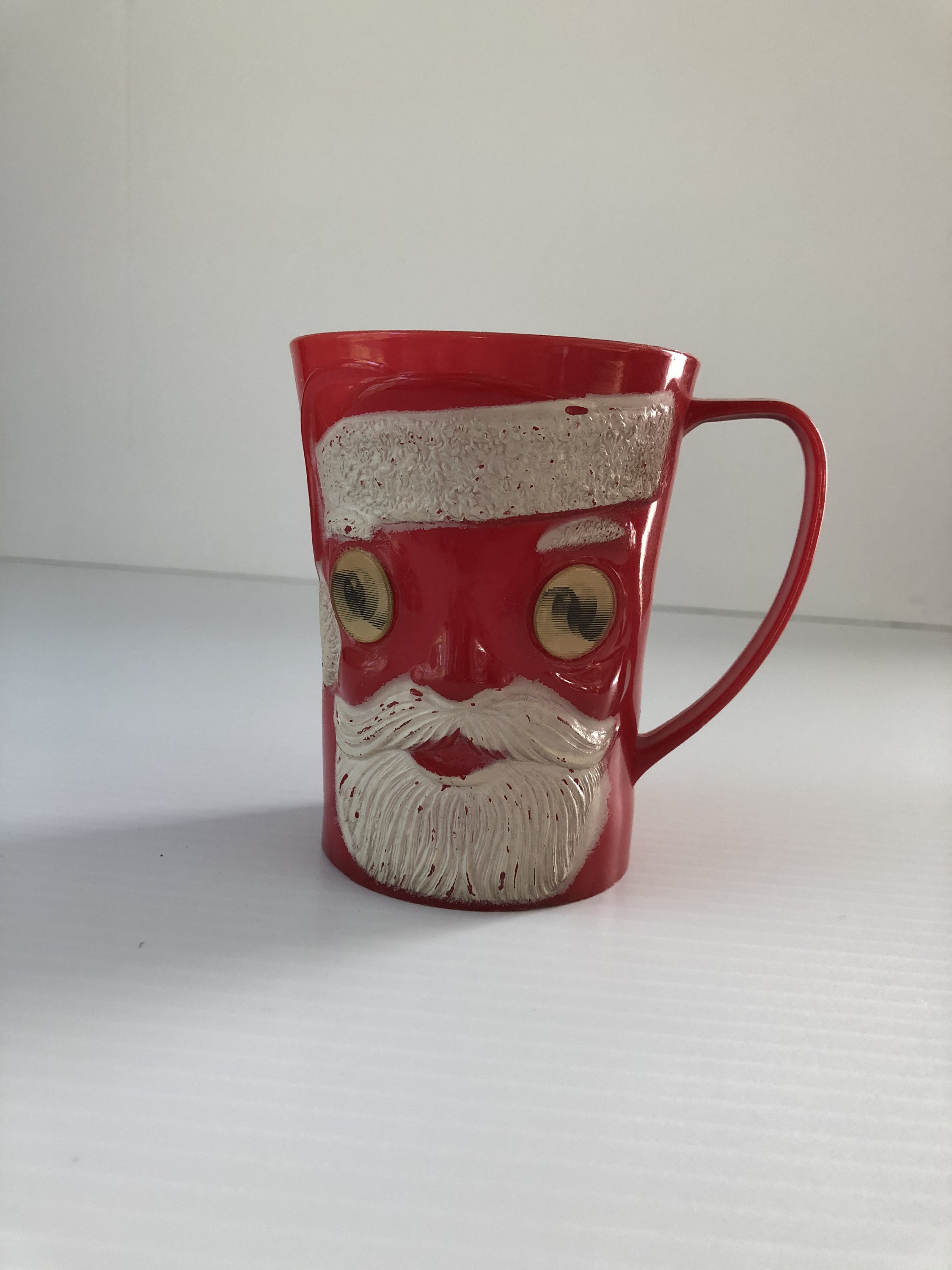 Vintage 1950s plastic Santa cup with flicker eyes made by Etsy