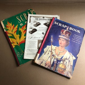 1953 Queen Elizabeth II Coronation and royalty scrapbooks with copy of The Illustrated London News from coronation day