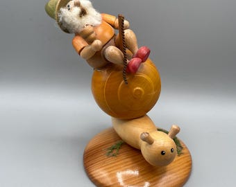 Vintage German KWO Smoker: Mailman Riding Snail Incense Burner