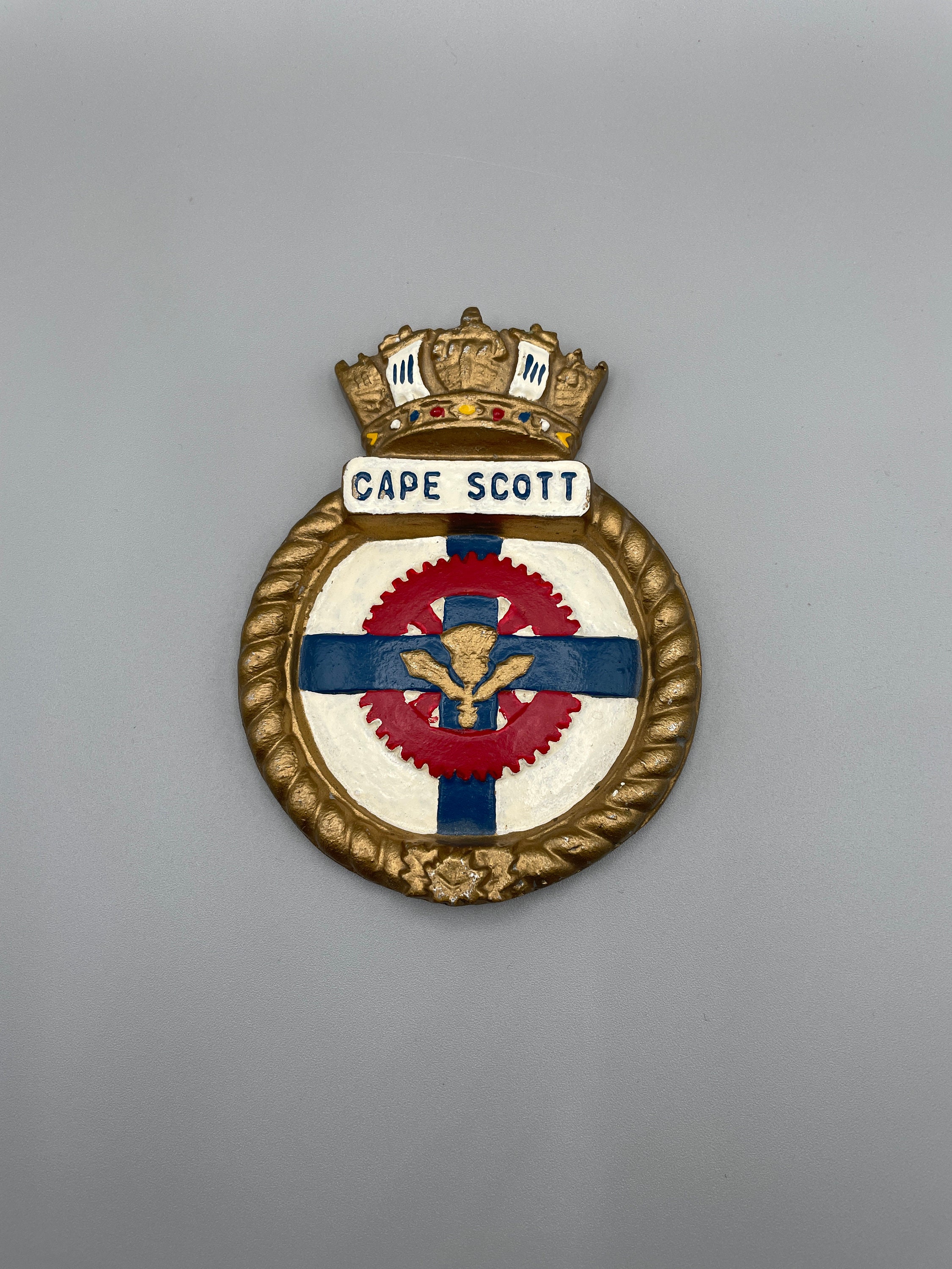 Vintage HMCS Cape Scott TAMPION ships crest Escort Maintenance Ship RCN Royal Canadian Navy