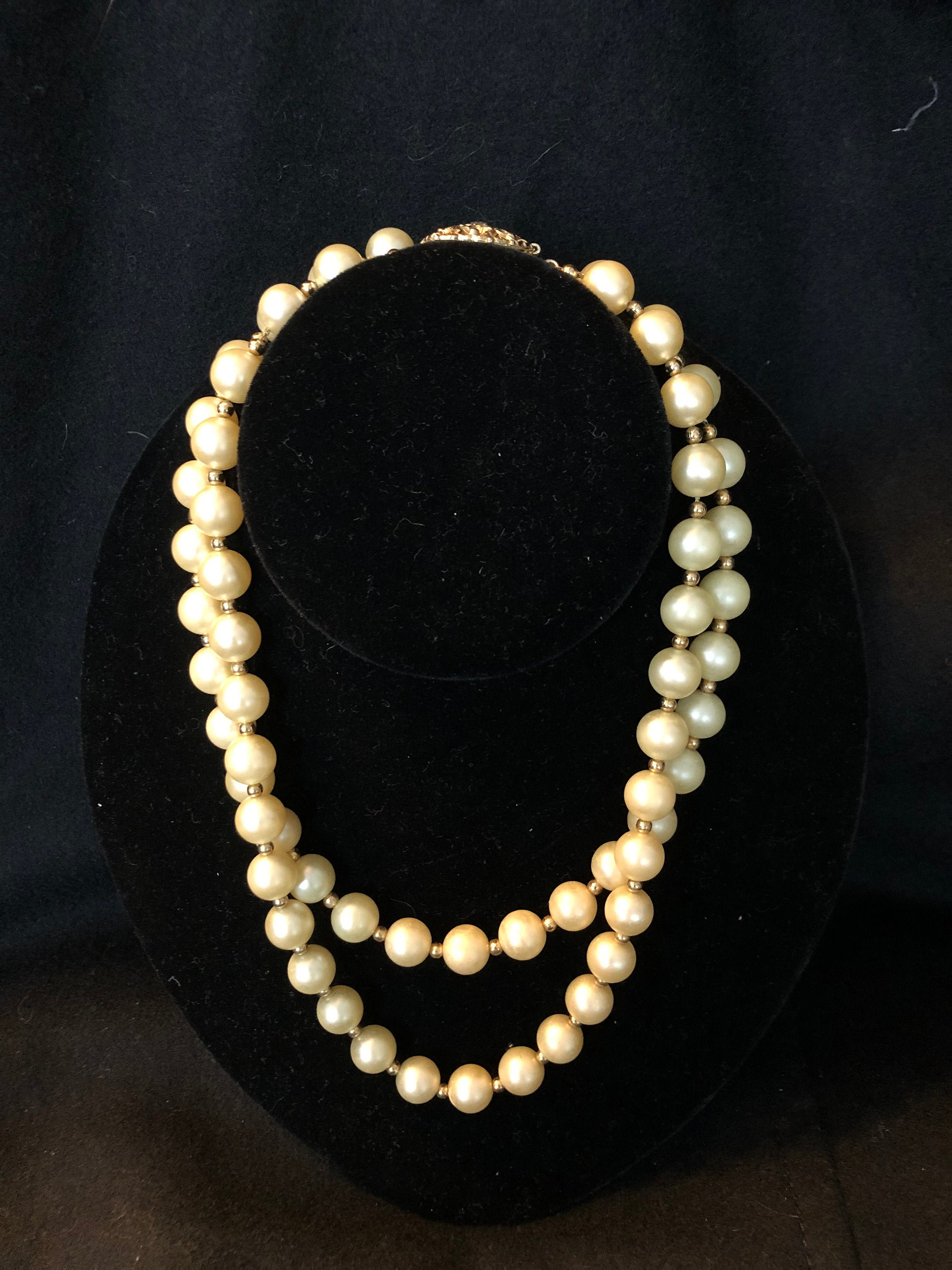 Antique Napier Two Strand Faux Pearl 