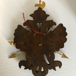 Vintage medieval decor Knight decoration coat of arms insignia on carved wooden plaque with letter opener swords and spears image 7