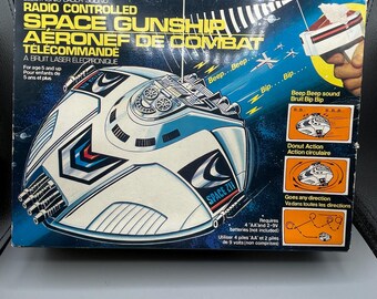 Vintage Radio Controlled Space Gunship labelled Canadian Tire Corporation Ltd in original box dated 1980 untested
