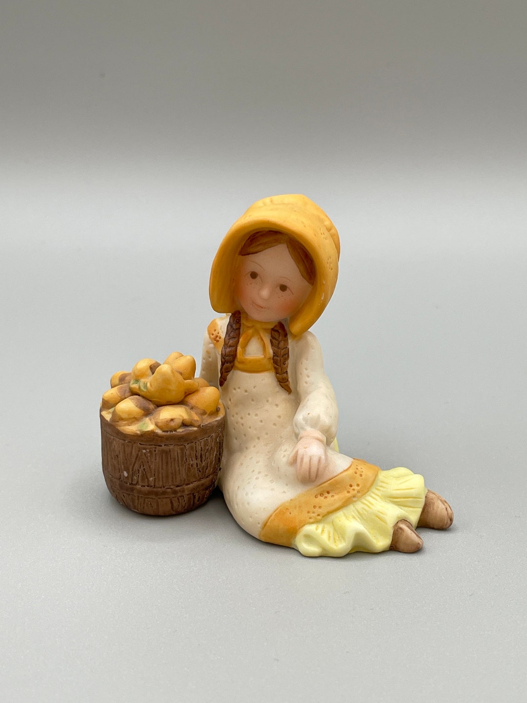 Vintage Holly Hobbie Figurine Bountiful Pleasure Girl With Basket of