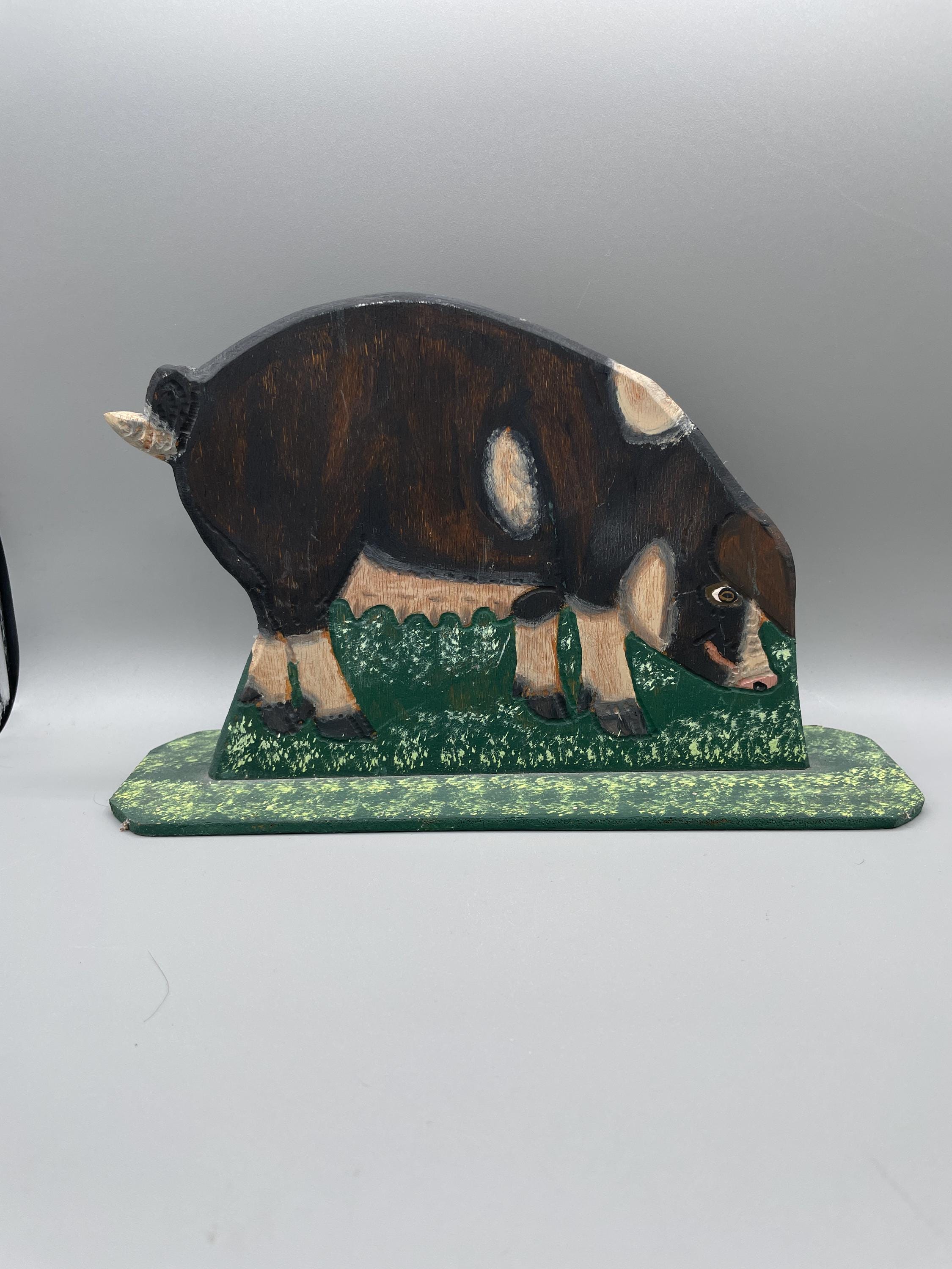 Folk Art PIG by Menno Shirk of Lancaster, Pennsylvania Signed