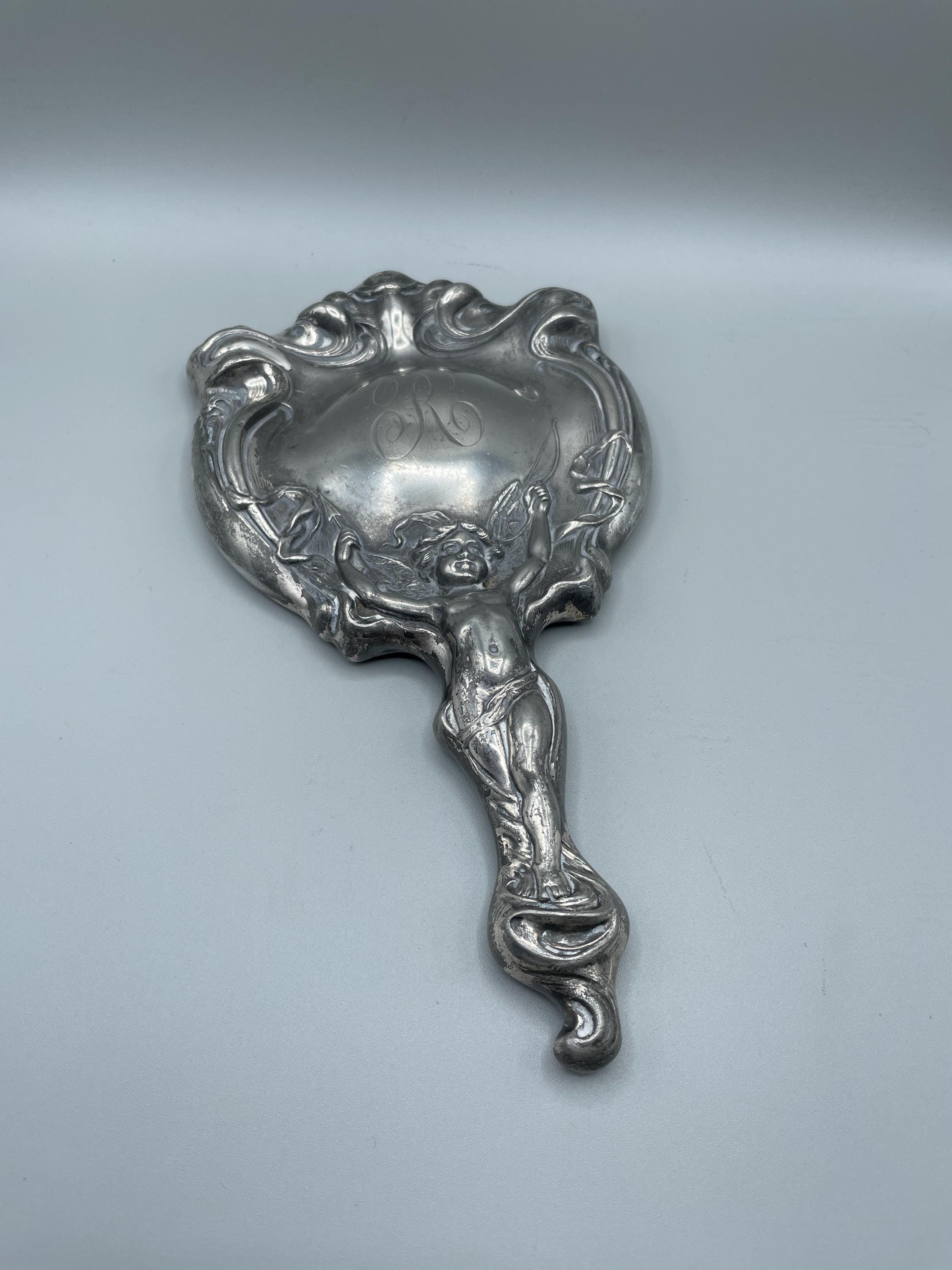 Antique silver plated hand mirror - Etsy 日本