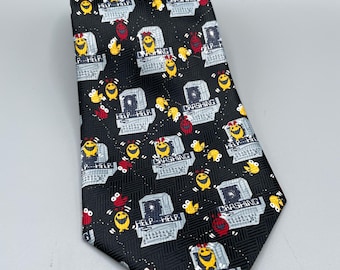 Vintage Pacmac style computer video game Neckwear Necktie Novelty Silk Tie 57 inches long and 4 inches wide