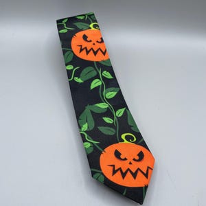 Halloween Jack-o-Lantern Necktie Novelty Tie 58 inches long and 2.5 inches wide