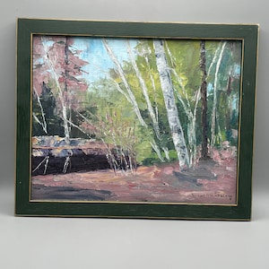 Vintage Irene McLearon of British Columbia (1914-2009) original oil painting in wood frame