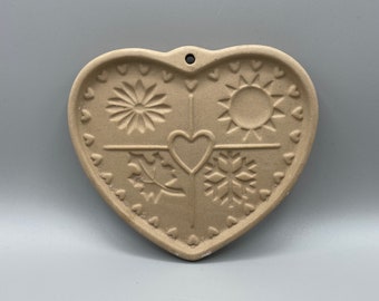 Molde para galletas antiguo de Pampered Chef retirado, Seasons of the Heart, con fecha de 1997, colección Family Heritage