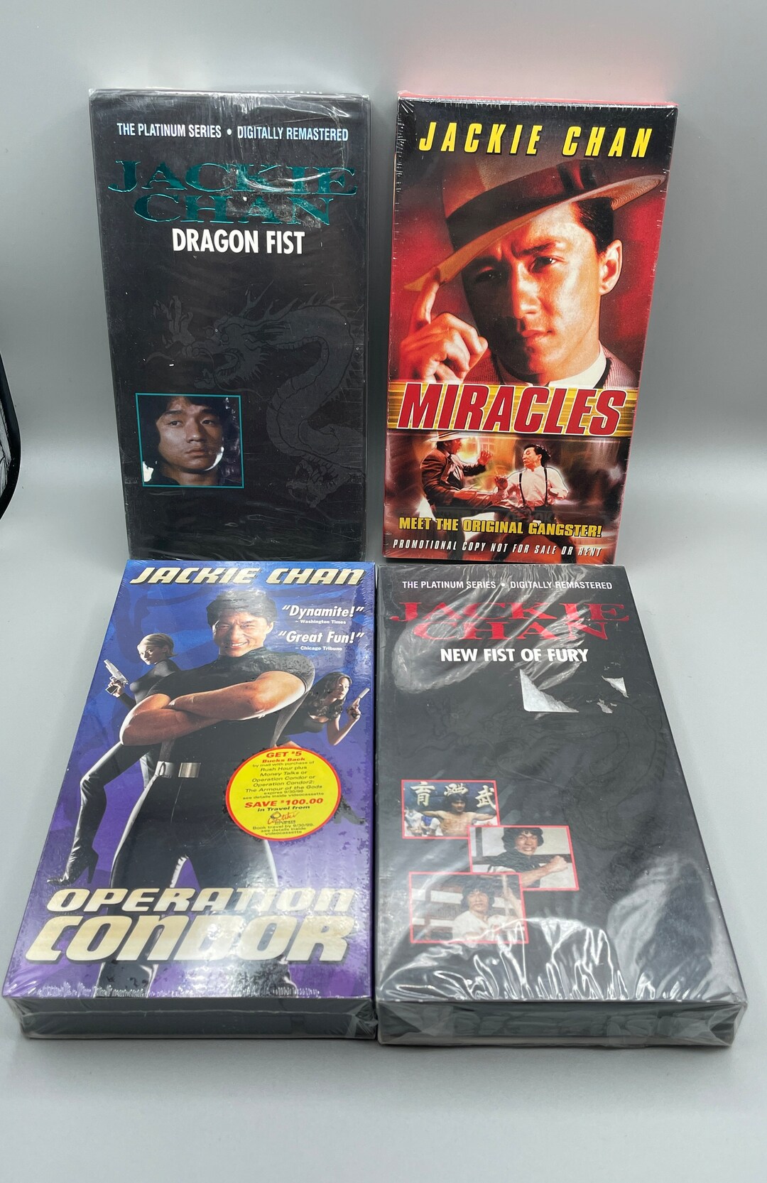VHS Jackie Chan Movies New/unopened Dragon Fist, New Fist of Fury  