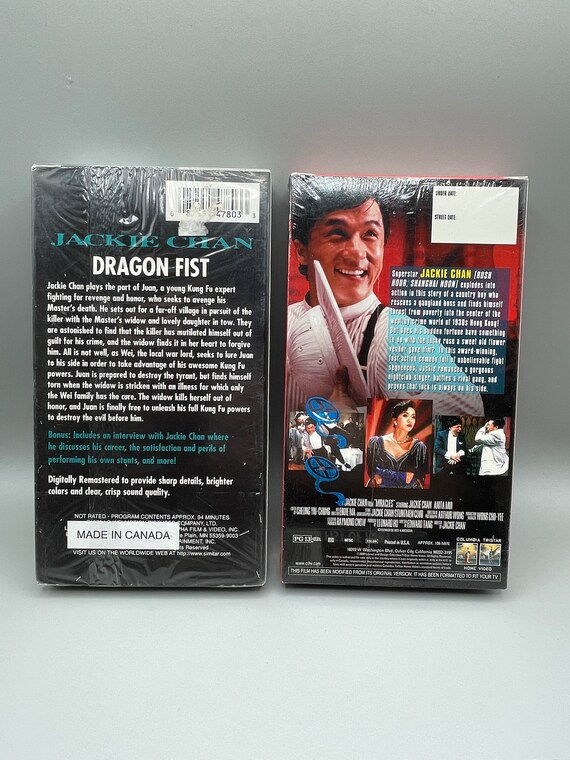 VHS Jackie Chan Movies New/unopened Dragon Fist, New Fist of
