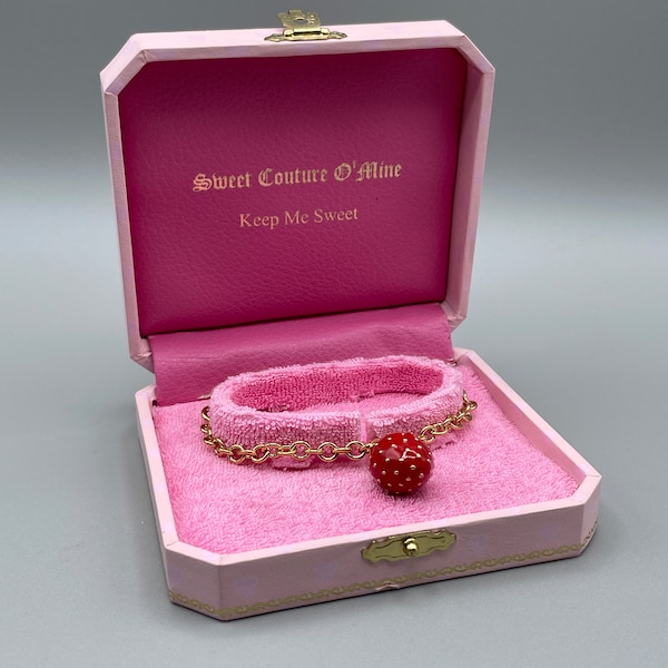 Sweet Juicy Couture bracelet with Strawberry charm in original pink case