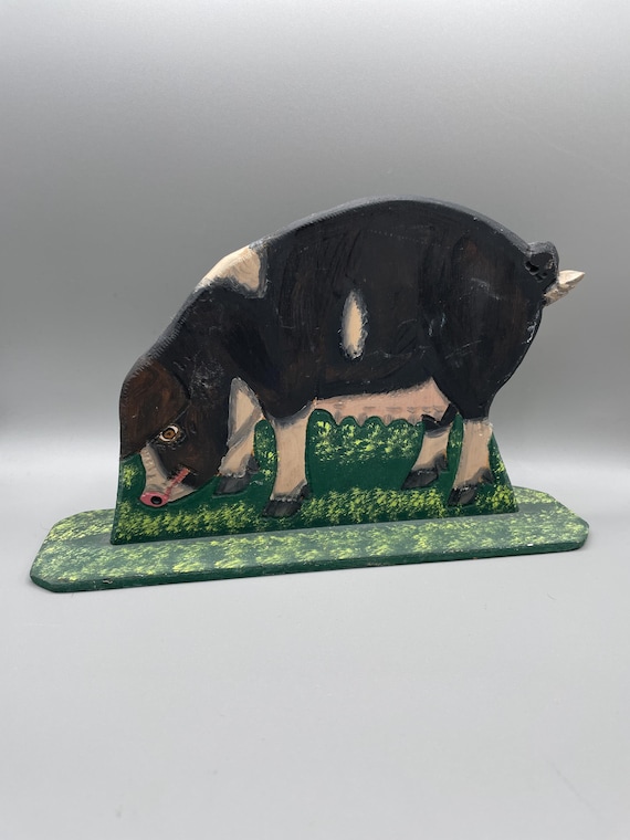 Folk Art PIG by Menno Shirk of Lancaster, Pennsylvania Signed