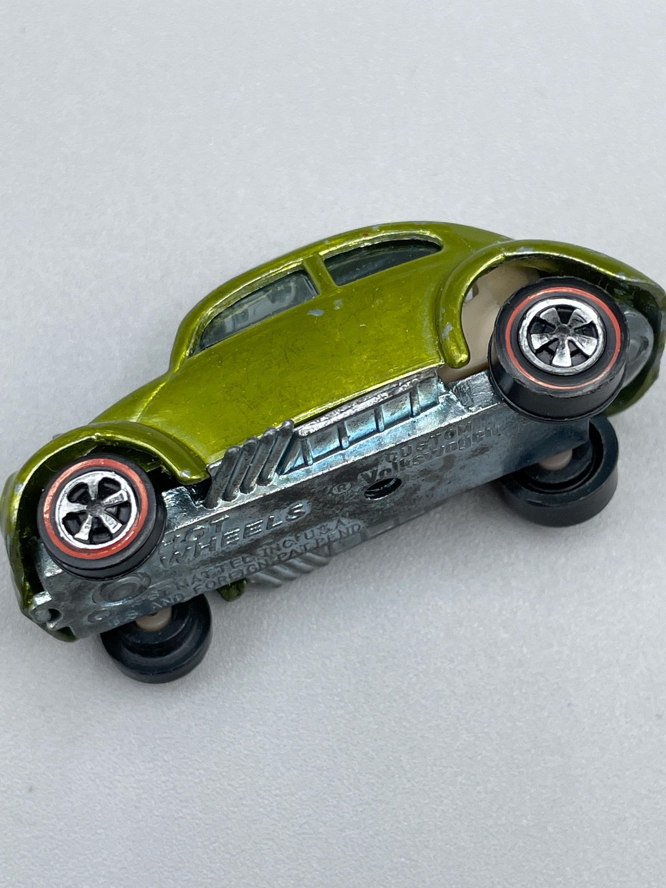 Vintage 1967 Mattel Hot Wheels Redline Custom Volkswagen Car Olive