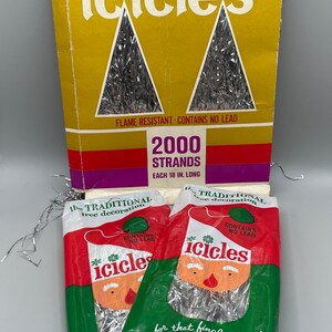 Tree Tinsel 2000 Shiny Silver Tinsel Icicles Strands For Xmas Tree - Holiday... Gold Icicles For Christmas Tree