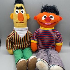 Vintage Knickerbocker Softie Sesamstraße Bert und Ernie Figur Plüschstofftier Stofftier Spielzeug