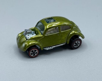 Vintage 1967 Mattel Hot Wheels Redline Custom Volkswagen Car Olive