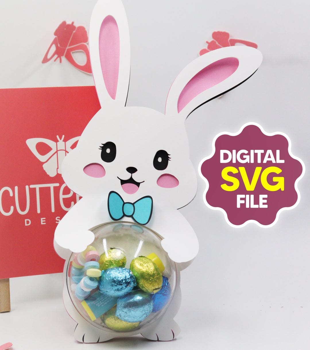 Cut File Easter Bunny Candy Holder Dome Size 8cm - Etsy