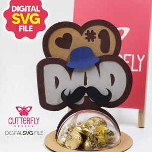 Porta-doces para o Dia dos Pais SVG (tamanho da cúpula: 8 cm)
