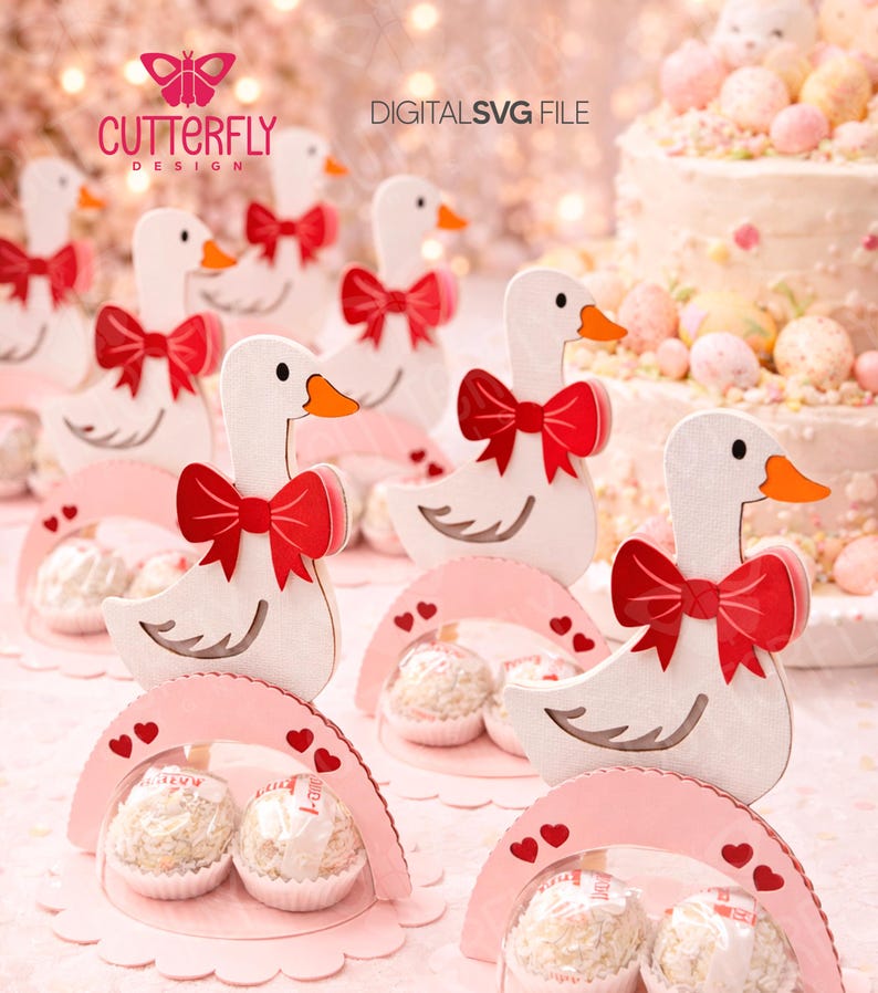 CUT FILE Adorable Goose Candy Holder, Easter Goose, Baby Shower Favor ...