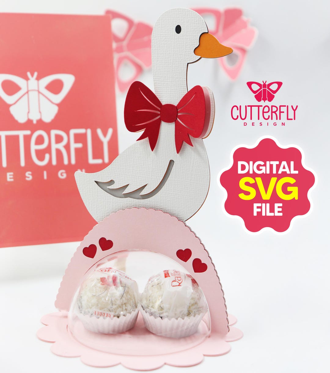 CUT FILE Adorable Goose Candy Holder, Easter Goose, Baby Shower Favor ...