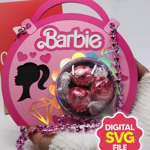Schnittdatei Puppengeldbörse Süßigkeitenhalter SVG – Ausgefallene Handtasche Geschenkbox Kuppelgröße 8 cm