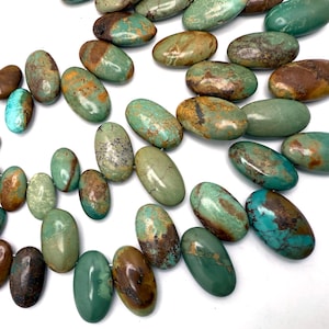 Stunning AAA 15.75" Strand Genuine 8x10mm - 12x20mm Graduated Blue Green Turquoise Briolette Teardrop Gemstone Beads