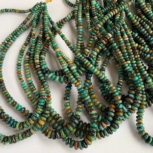 16 Strand Genuine 4-8mm Turquoise Graduated Rondelle Gemstone Beads zdjęcie 4