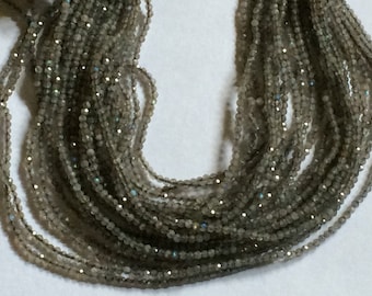 13.25" Strand 2mm Round Faceted Labradorite Beads