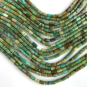 16" Strand Gorgeous Genuine 4x6mm Turquoise Tube Gemstone Beads