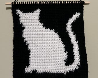 MOTIF de suspension murale en crochet avec un chat