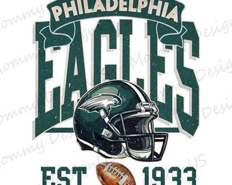 Vintage Philadelphia Est 1933 PNG | Eagles Football Fan Design Digital Download File | Game Day Philly Lover Sublimation for Print PNG