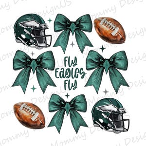 Fly Eagles Coquette PNG | Arquivo digital para download do design do torcedor de futebol americano da Filadélfia