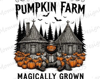 Hagrids Pumpkin Farm PNG, Spooky Season Design, Fall Vibes Digital Download