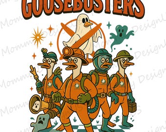 Goosebusters Halloween PNG, Funny Spooky Goose Design, Trendy Fall Season Vibes