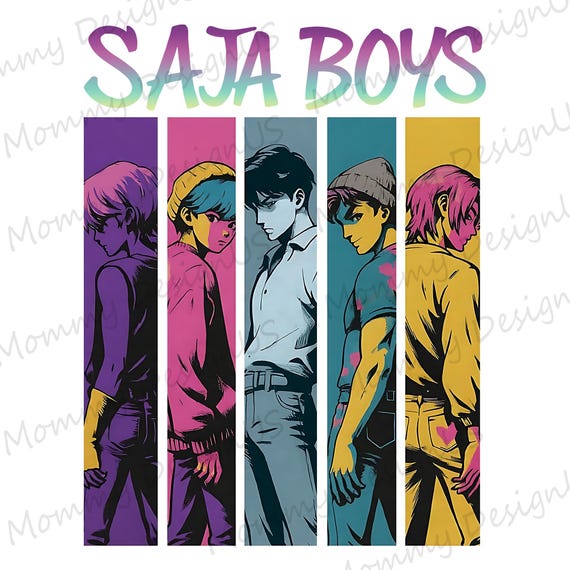 Kpop Demon Hunters Movie PNG | Popular Saja Boys Boy Band Design Digital Download File | Saja Boys Sublimation for Print PNG
