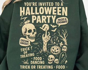 You Are Invited To A Halloween Party PNG, Skull Spooky Season Pumpkin Design
