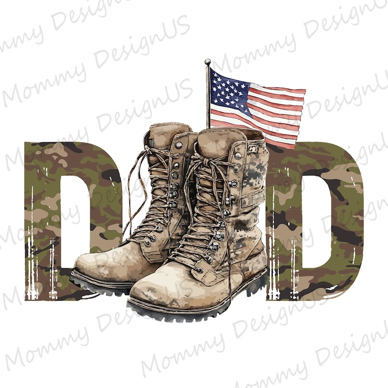 Military Dad Tribute With Combat PNG | Camouflage American Daddy Design ...