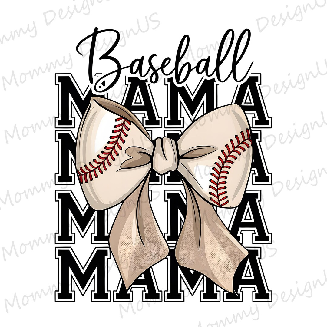 Baseball Mama Coquette PNG | Trendy Baseball Mom Bow Design Digital ...