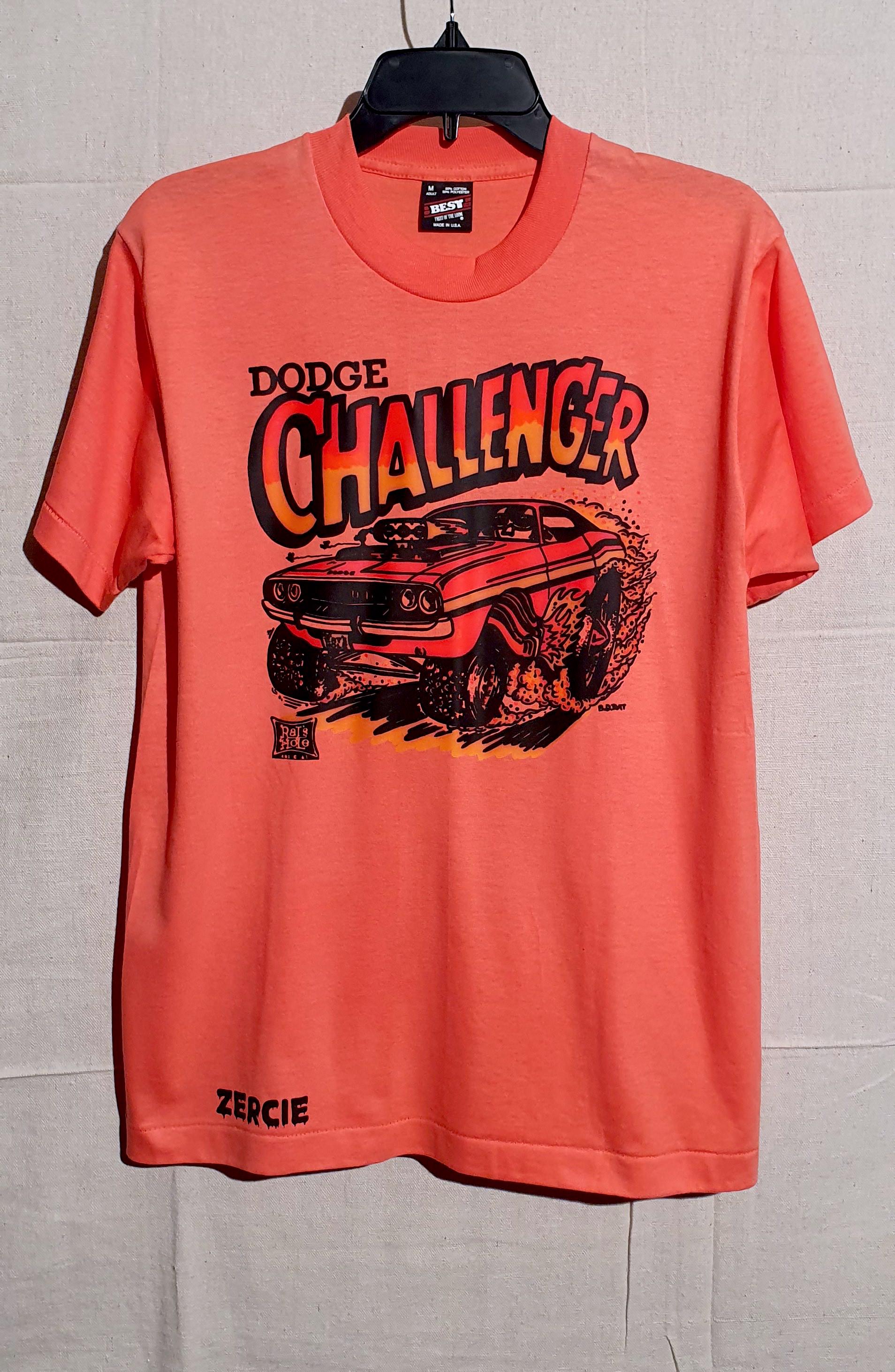 Vintage Tee Shirt Dodge Challenger Rats Hole BD Ed Roth 1968 Iron 