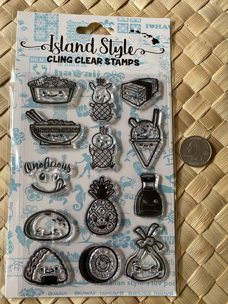 Hawaiian Island Treats Acrylic Clear Cling Stamps Aloha Mahalo Etsy
