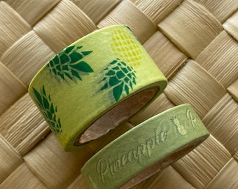 Pineapple Washi Tape Set (10mm & 20mm) - Hawaiian Aloha Craft Tape