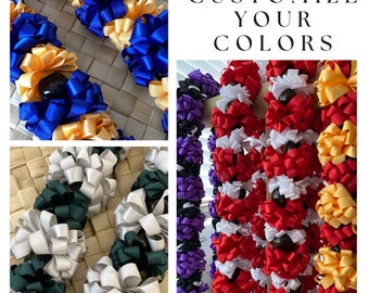 Customize your Graduation Ribbon Lei Kukui Nuts Lei Graduation Lei Hawaiian Ribbon Lei Hawaiian Lei Birthday Lei Wedding Lei Anniversary Lei