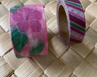 Hawaiian Hibiscus Pua Washi Tape Aloha Mahalo Tropical Island Ohana Hawaii Polynesian Craft Papercrafting Scrapbooking Lilikoi