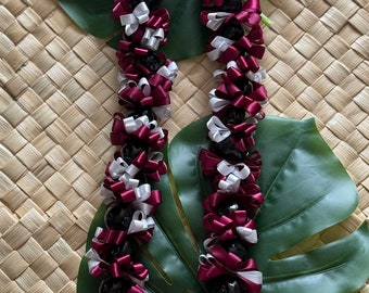 Lei Pono Jr handcrafted by Leilani Graduation Lei Hawaiian Ribbon Lei Hawaiian Lei Birthday Lei Braided Lei Ribbon Lei Kukui Nuts Retirement