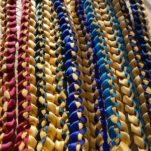 Braided Graduation Ribbon Lei handcrafted by Leilani Graduation Lei Hawaiian Ribbon Lei Hawaiian Lei Birthday Lei Braided Lei Ribbon Lei